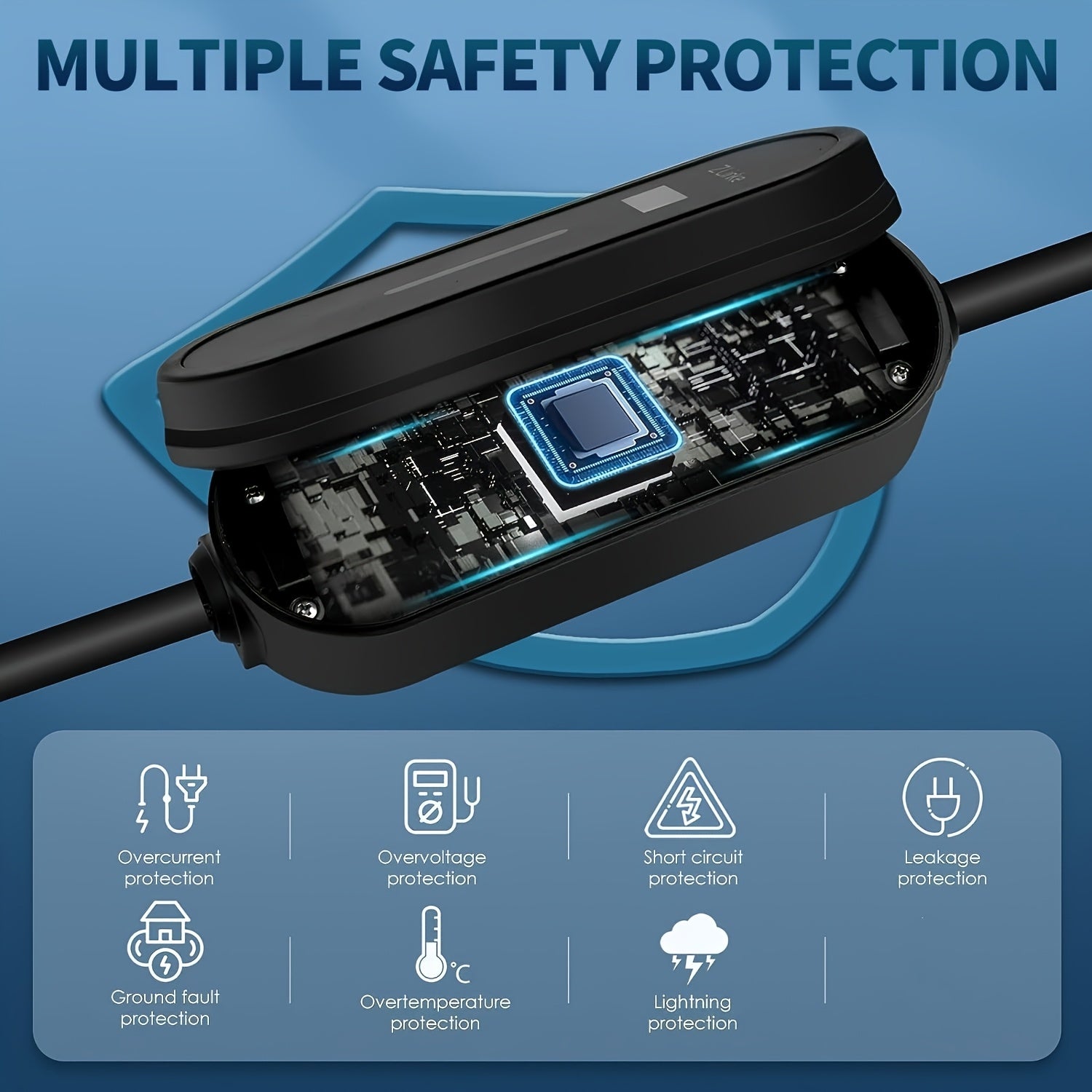 Cargador universal para vehículos eléctricos con cable de 5M, carga rápida AC, 16A