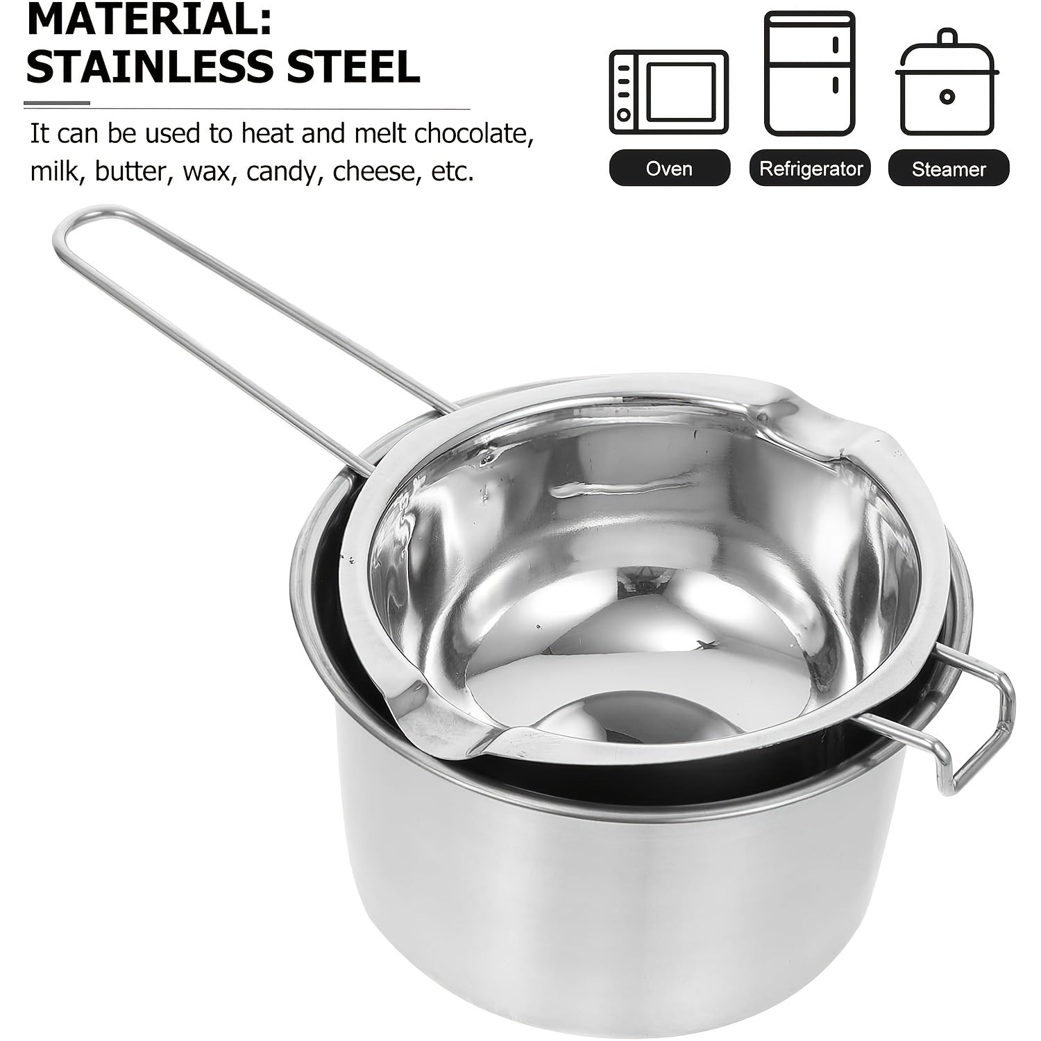 Stainless Steel Double Boiler Pot Set for Melting Chocolate Soap Candle Making