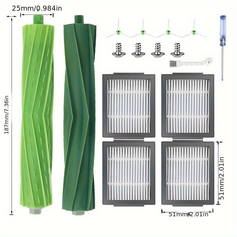 iRobot changyutgichlari uchun aksessuar to'plami - i3, i4, E5, E6, E7, I, E va J seriyali modellarga mo'ljallangan 4 ta HEPA filtr va 4 ta yon cho'tkadan iborat. Mukammal almashtirish qismlari.