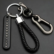 Alloy Keychain with Phone Number Tag Durable Non-Braided Universal Use