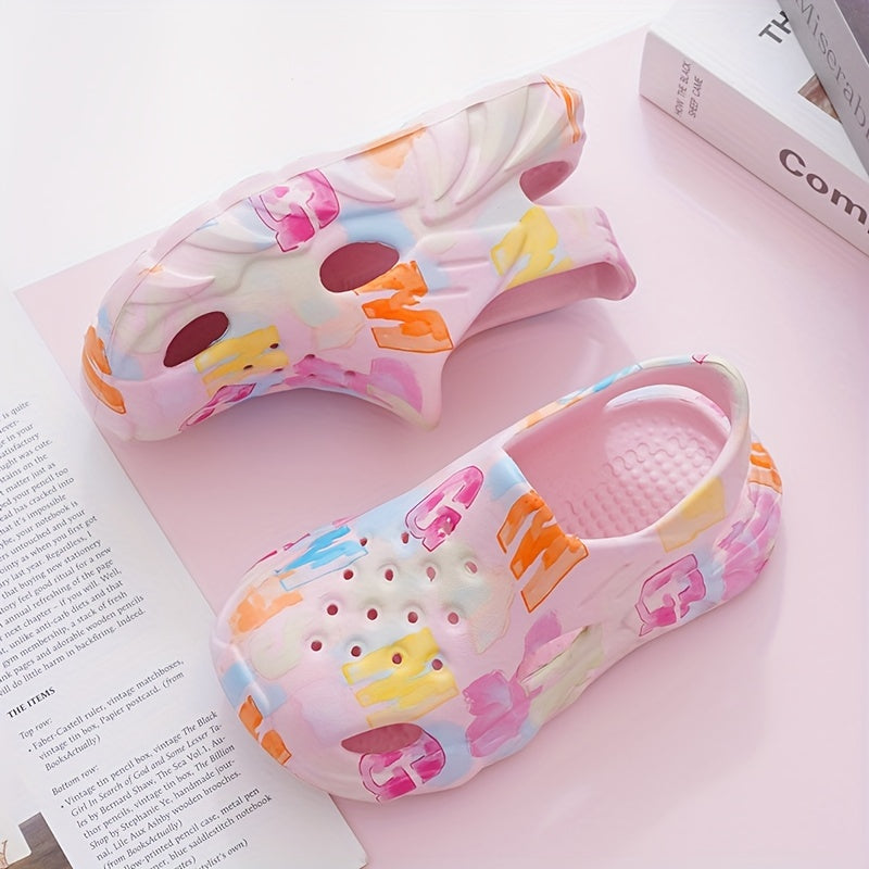 Kids EVA Clogs for Boys and Girls Lightweight Non-Slip Abrasion-Resistant Cartoon Patterned Outdoor Shoes