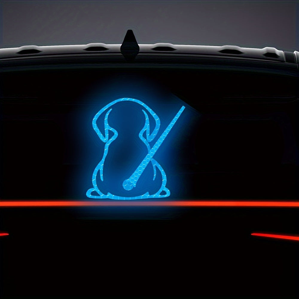 Отражающий виниловый наклейка с собакой для заднего дворника автомобиля, милый виляющий хвост