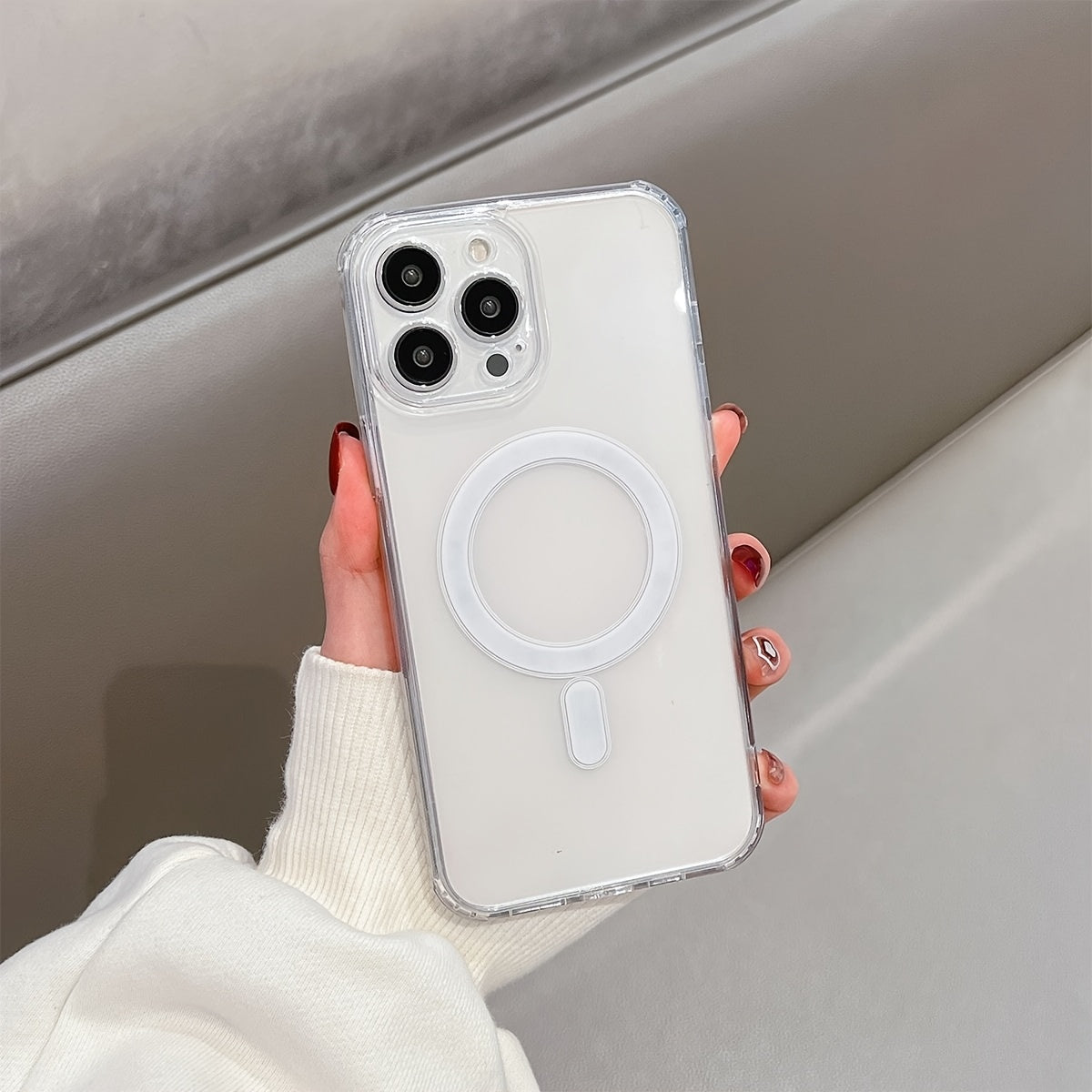 Clear Transparent Magnetic Phone Case for iPhone X to 16 Series Hard Back Soft Edges Wireless Charging