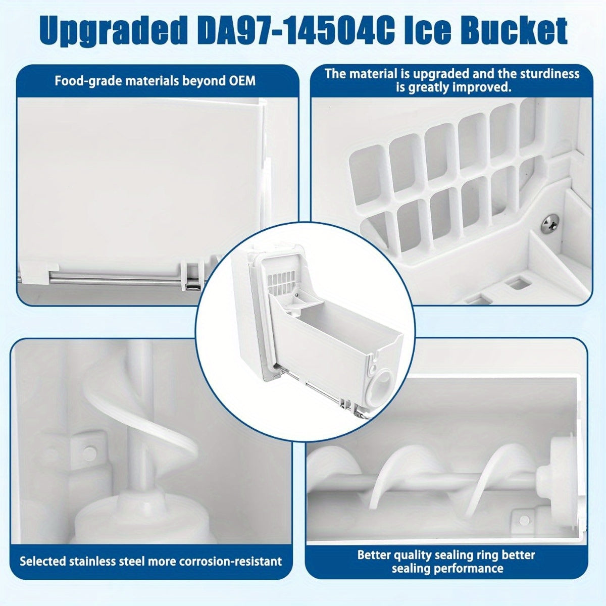 Ice Container Replacement Tray Plastic for Refrigerator Ice Maker