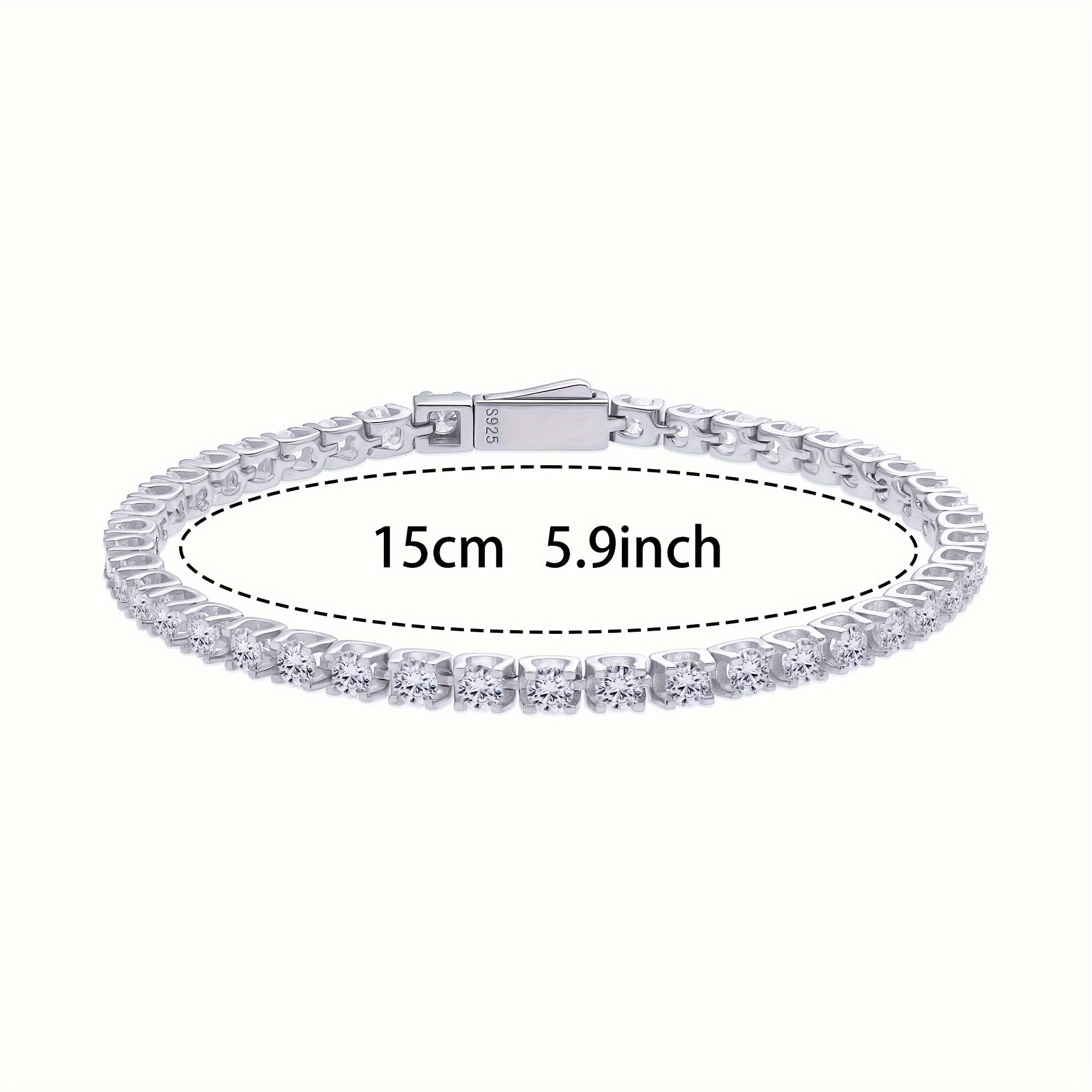 Pulsera de estilo vintage para tenis con plata de ley 925 y piedras de moissanite