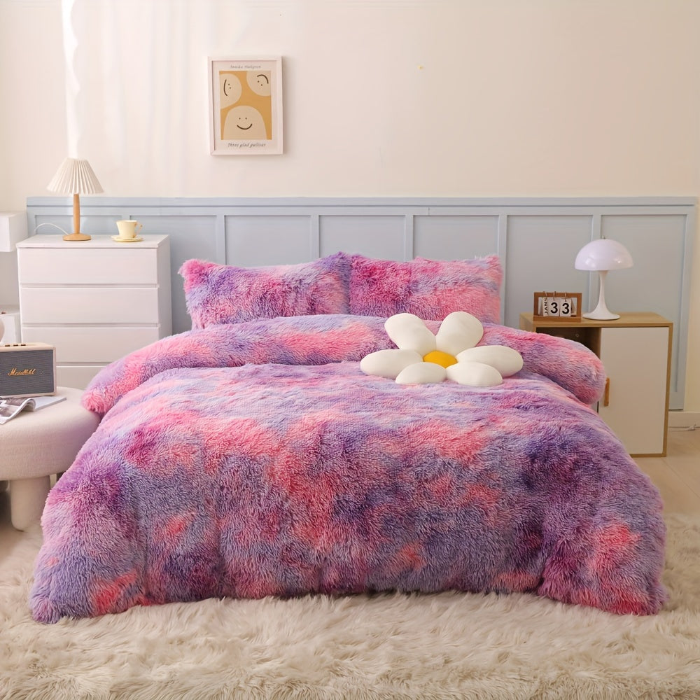 Люкс плюш узун жонли ювошли қопламалар тўплами, зиппер ёпишли, нафас олувчи полиэстер, бир рангли, барча мавсумлар учун