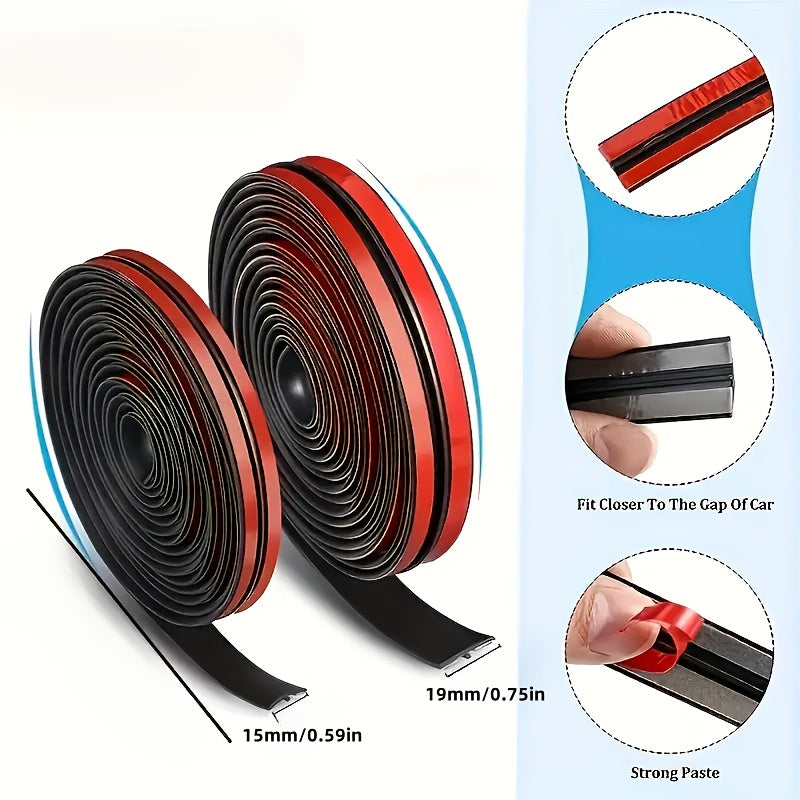 Car Sunroof T-Seal Strip Self-Adhesive Leakproof Noise-Reducing 196.85 Inch