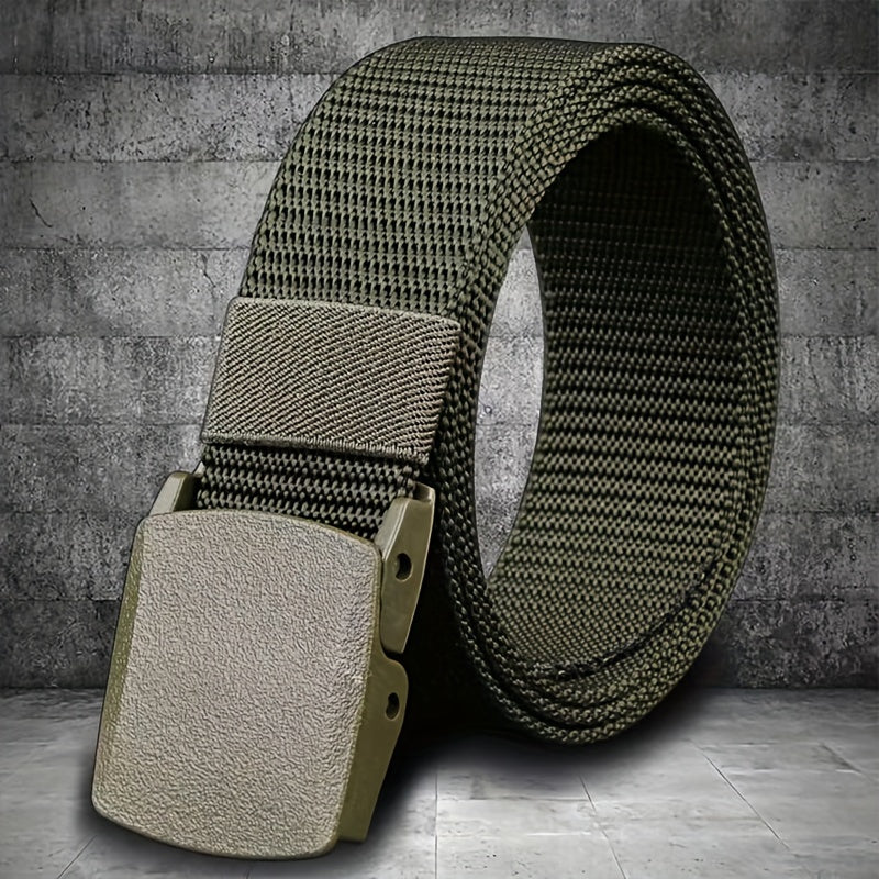Nylon Belt Hypoallergenic Black Casual Outdoor Buckle for Men
