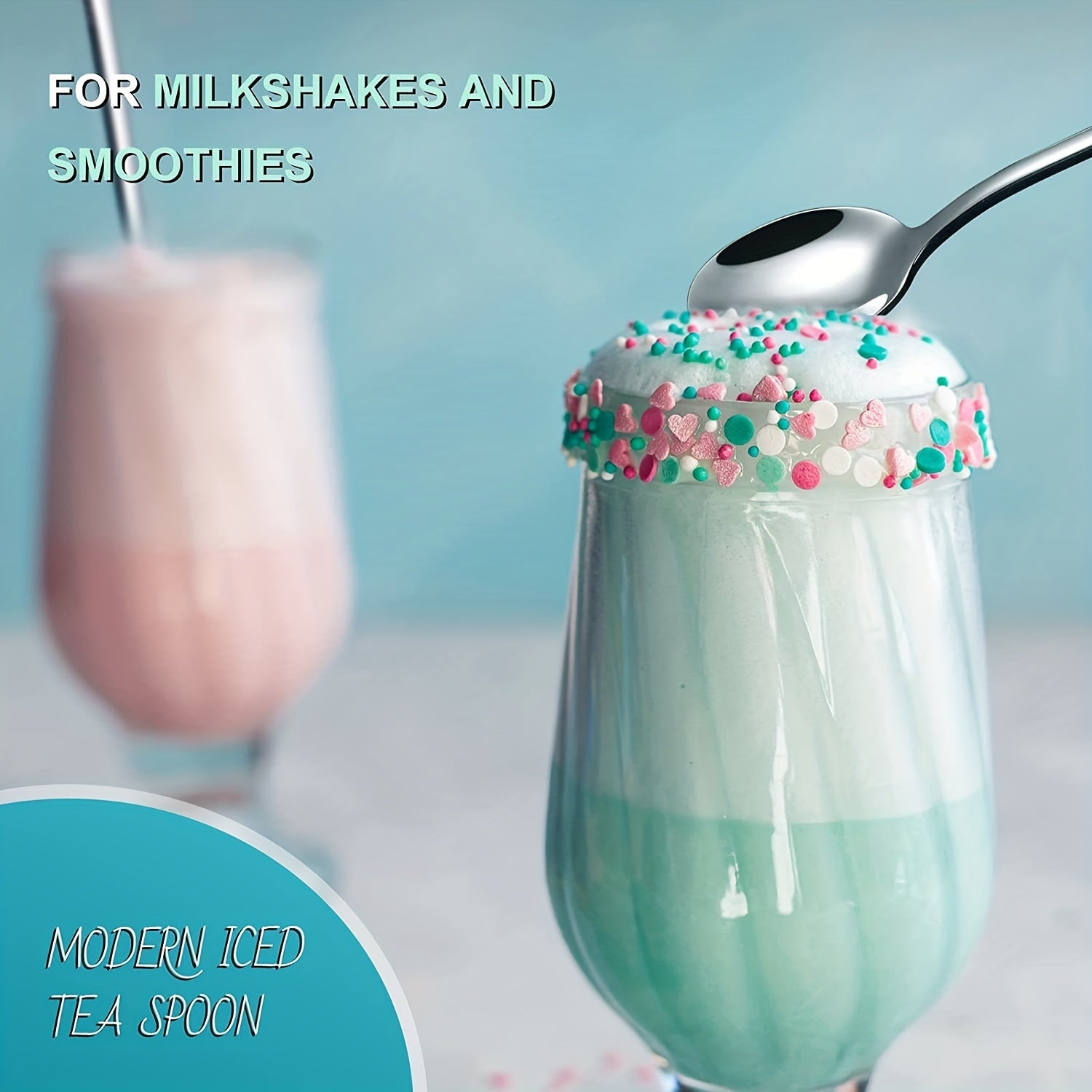 Juego de cucharas de acero inoxidable para té helado, café, helado y cócteles