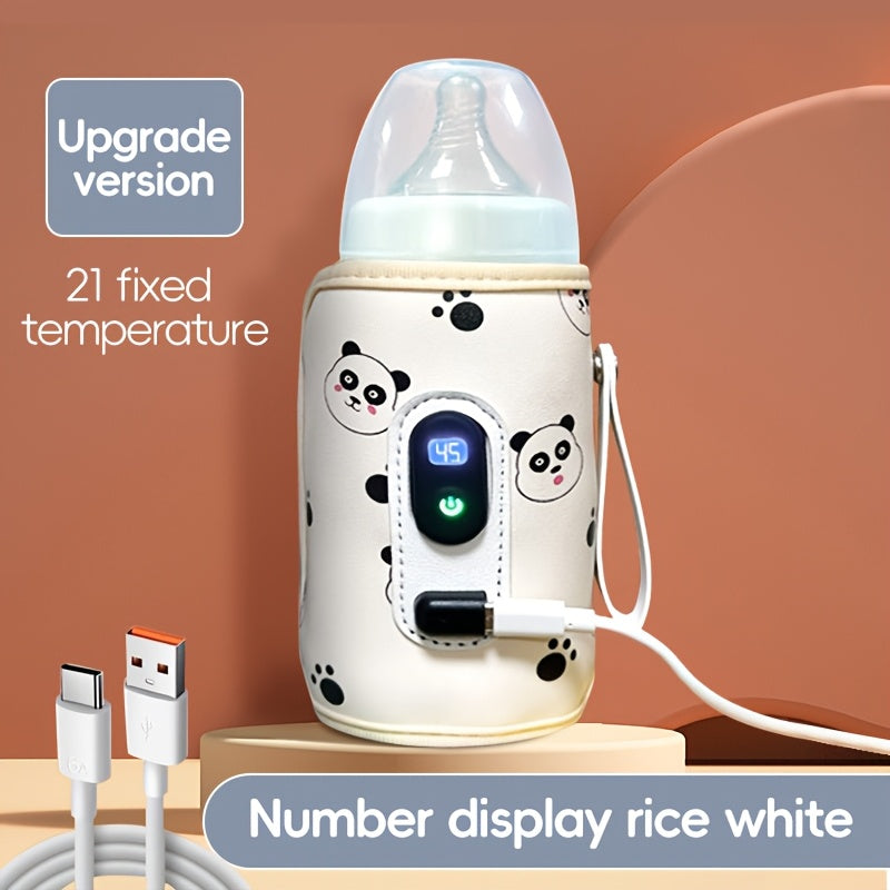 Calienta biberones portátil con control de temperatura digital USB, calentamiento seguro para leche materna y fórmula