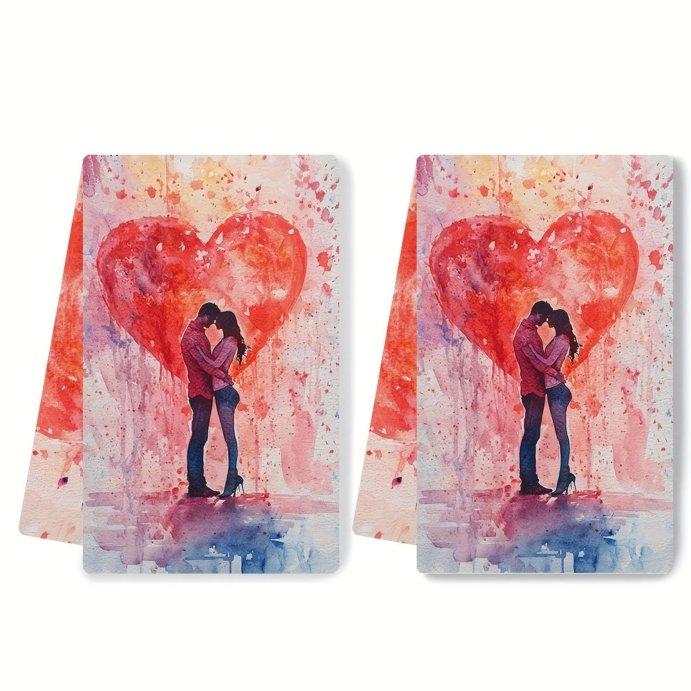 Пара мягких кухонных полотенец 40x40 см, впитывающих, для рук и посуды, праздничный декор