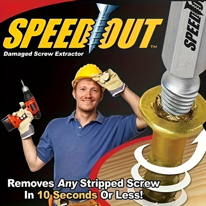 Juego de extractores de tornillos de acero de 4 piezas para quitar tornillos rotos