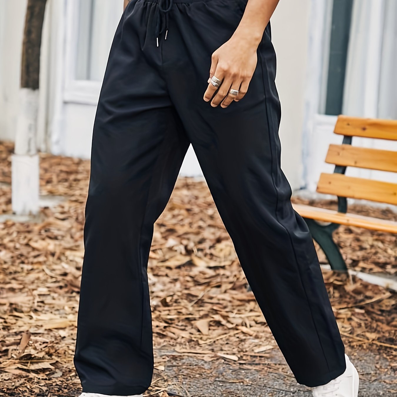 Мужские штаны большого размера свободного кроя для спорта и активного отдыха из тканого полиэстера