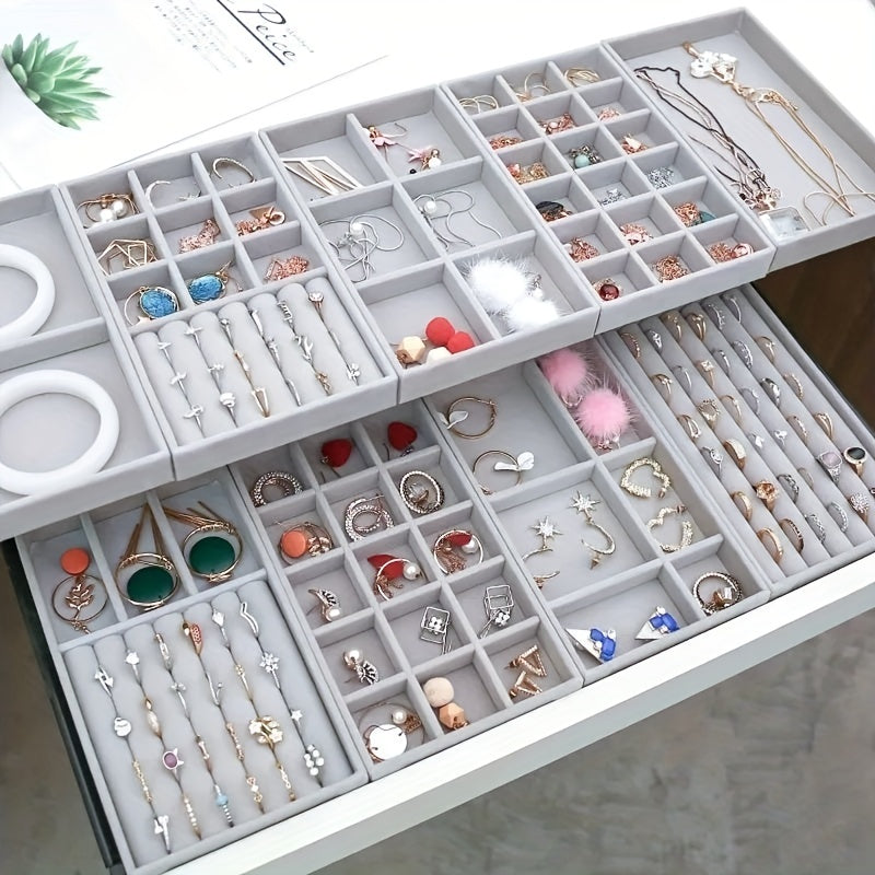 Jewelry Storage Box with Compartments for Rings Earrings Bracelets Necklaces and Watches 28.5cm x 20.5cm