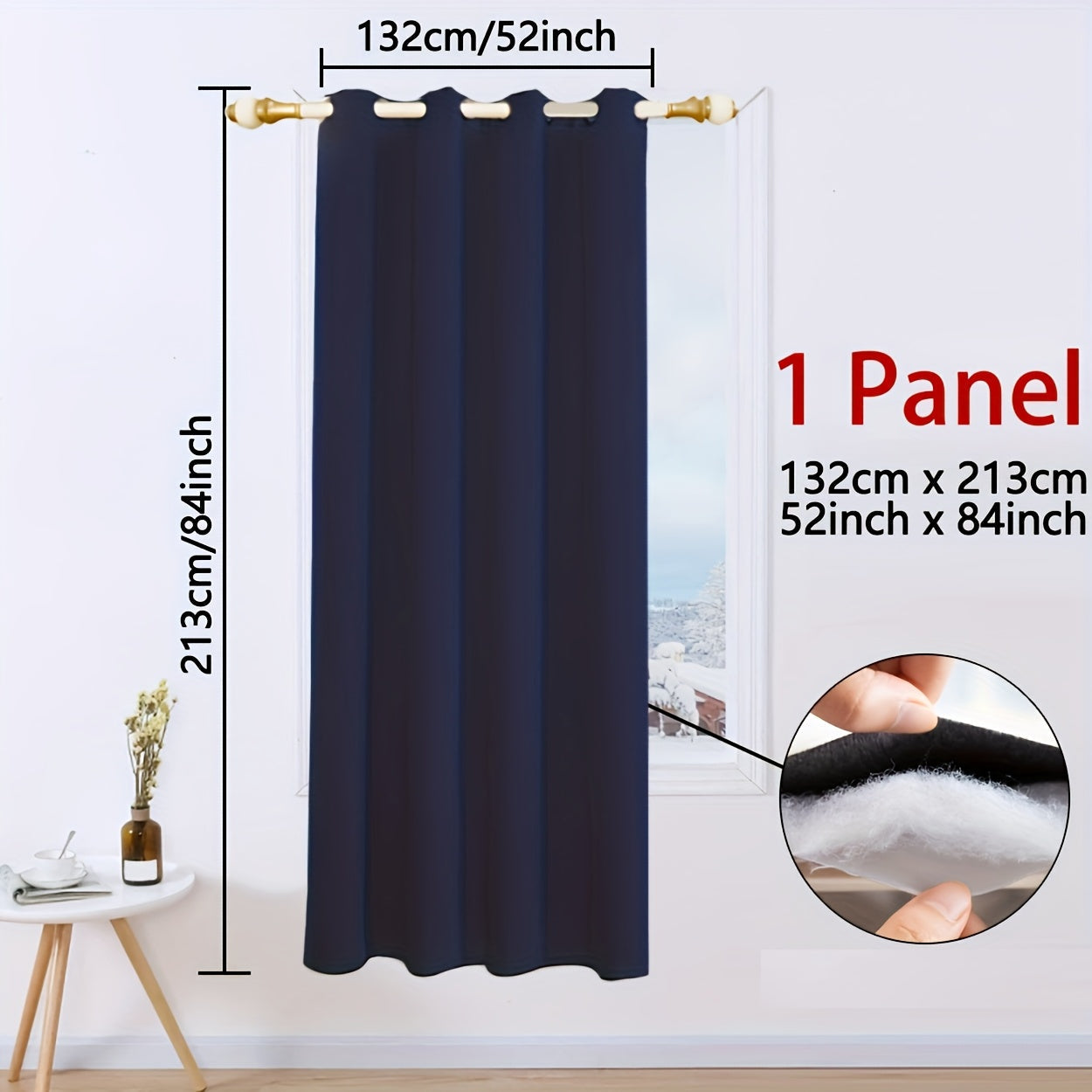 Qorong'i Grommet Qopqog'i 100% Polyester Termal Izolyatsiya uchun Yotoqxona va Mehmonxona