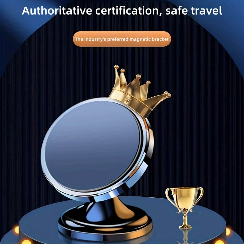Soporte para teléfono de coche magnético giratorio de aluminio universal de 360° con base ajustable