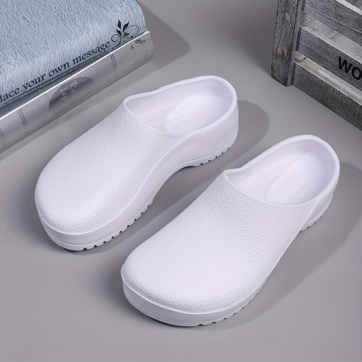 Women's Waterproof Non Slip Kitchen Work Mules Casual Slip-On Shoes