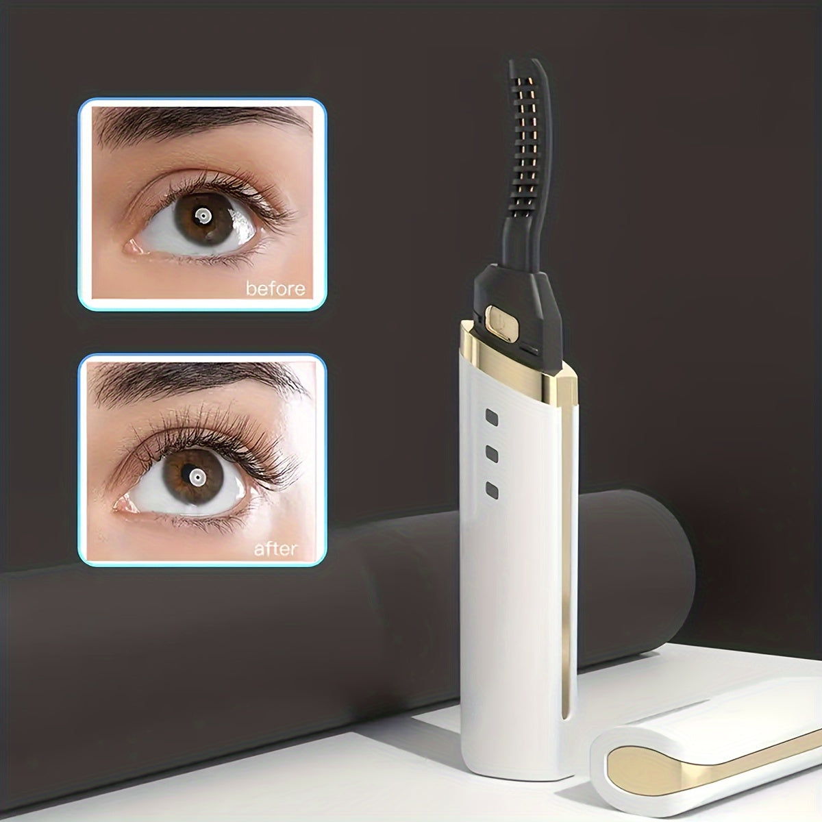 Rechargeable Electric Eyelash Curler for Women with USB Charging and Long-Lasting Curls