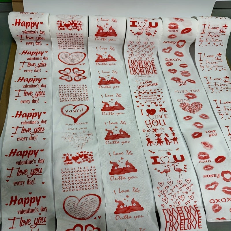 Set of 2 Whimsical Printed Toilet Paper Rolls with Birthday Wedding Valentine Themes