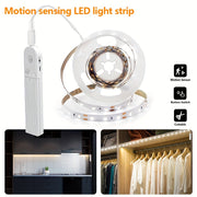 Battery-Operated Motion Sensor Light with Warm Cool White LED Belt for Bedroom Stairs Porch