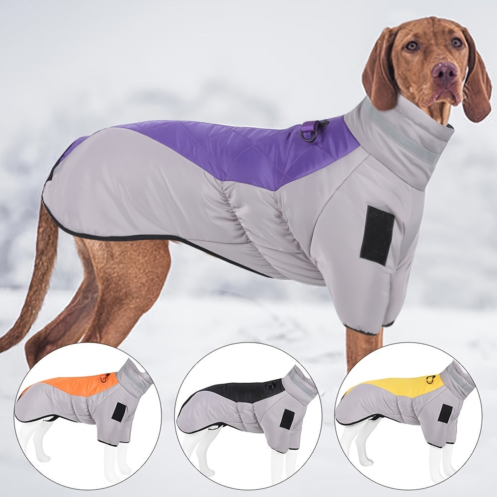 Waterproof Winter Dog Jacket with Reflective Material D-Ring for Medium Breeds