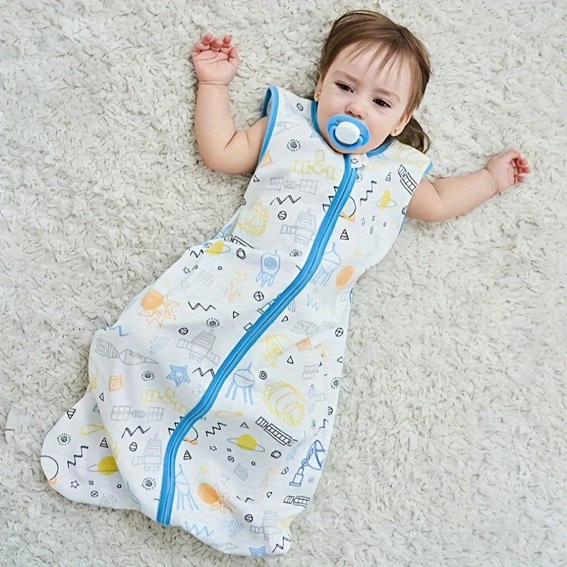 Children's Summer Sleeping Bag Sleeveless Cartoon Design Double Zippers