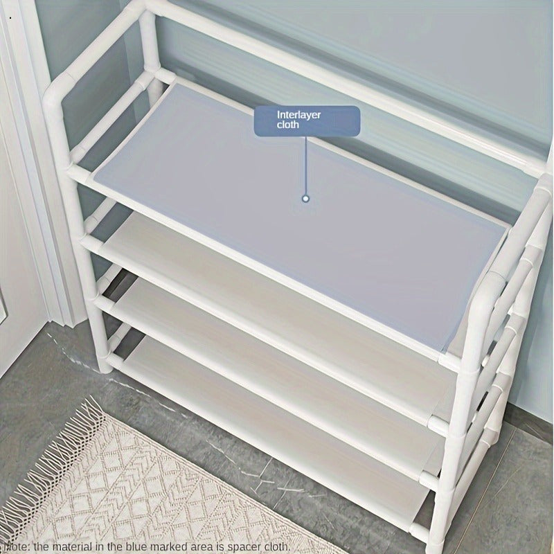 5-Tier Plastic Shoe Rack with 18 Hooks Waterproof Freestanding Organizer