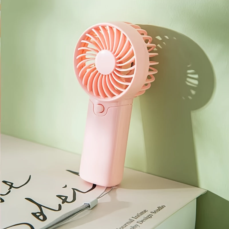 Portable Handheld Fan Without Battery Lightweight Adjustable Pocket-Sized Cute Personal Cooling Device
