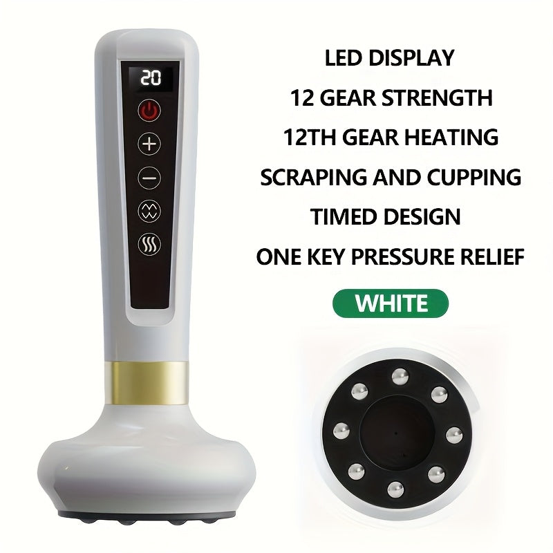 Electric Cupping Massage Device with Adjustable Power Levels and Heating Scraping