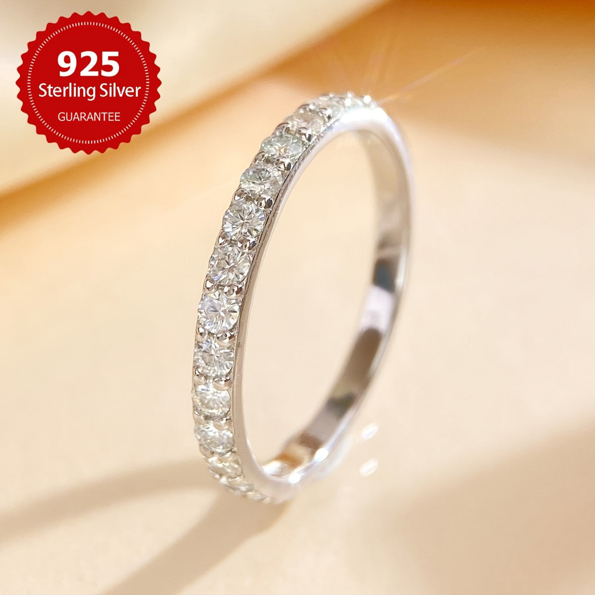 Women's Silver Morganite Ring with Varying Stone Sizes for Weddings and Gifts