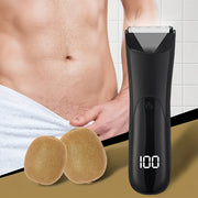 Men's Body Hair Trimmer Wet Dry Electric USB Rechargeable with Ceramic Blade and LED Light