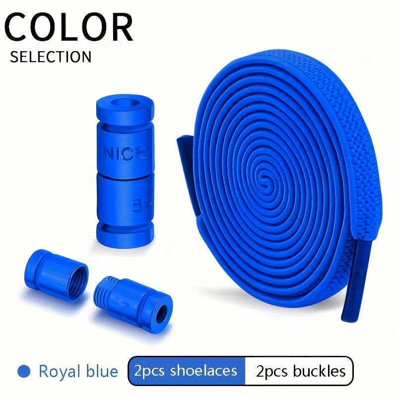 Unisex Elastic No-Tie Shoelaces with Locks Lightweight Acetate Sports Style