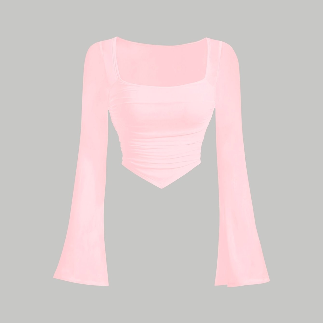 Ayollar uchun kvadrat bo'yinli, bir rangli futbolka, polyester to'qimachilik matosidan tayyorlangan. Qisqa uzunlik, cho'ziluvchan tor moslik bilan bahor/kovak ko'rinishi uchun zamonaviy.