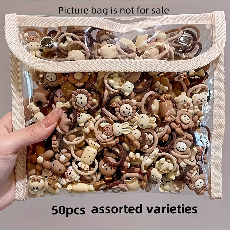 Qizlar uchun chiroyli multfilm uslubidagi soch bog‘lamlari 10-50 dona, partiyalar va bayramlar uchun soch aksessuarlari