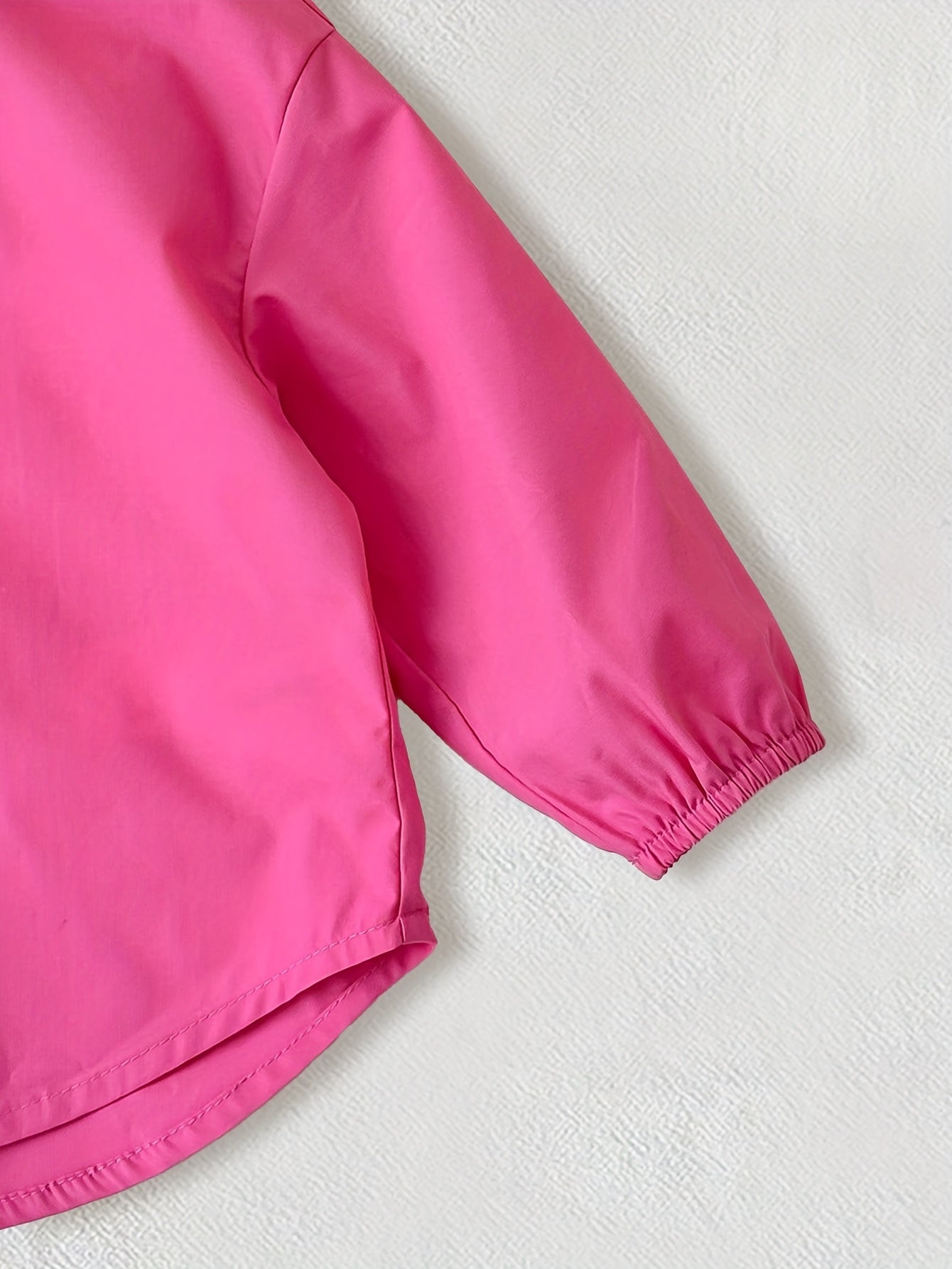 Girls' Pink Button-Up Shirt Jacket for Toddlers and Kids Spring Fall Casual Polyester