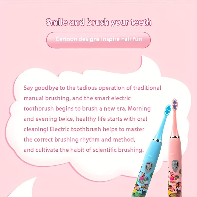 Bolalar va kattalar uchun elektr tish cho'tkasi, yumshoq cho'tka, sayohat uchun qulay, ajraladigan boshlar