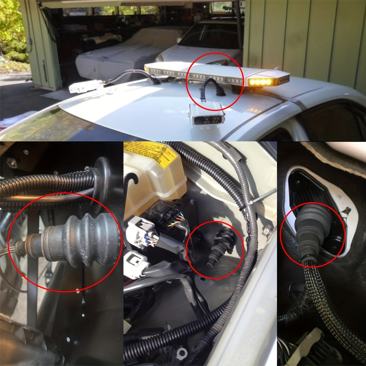 Paquete de 2 fundas protectoras de goma para manguitos de cables de arnés de coche