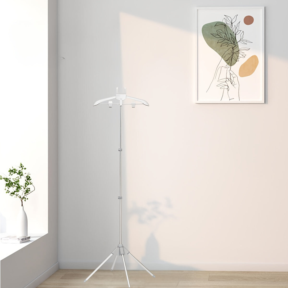 Adjustable Floor Ironing Rack with Foldable Design and Telescopic Aluminum