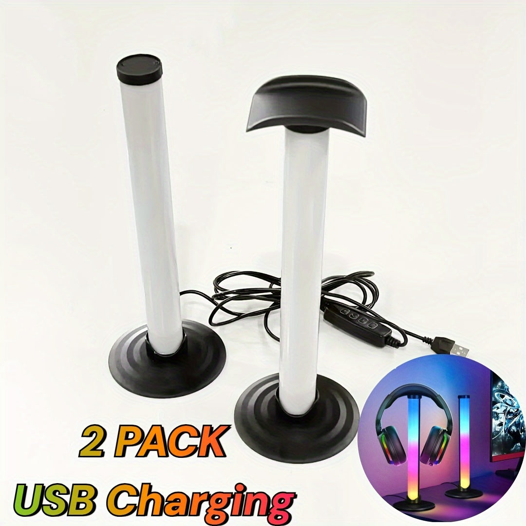 LED Headphone Stand Light with 7 Color Modes USB Charging Indoor Tabletop Gaming Accessory