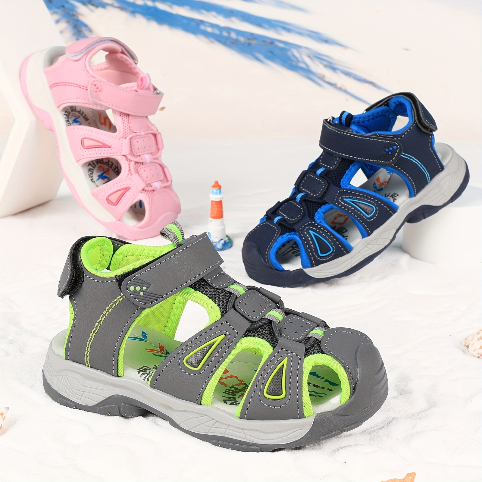 Kids' Sport Sandals for Boys and Girls, Closed Toe, Breathable, Summer Outdoor Shoes