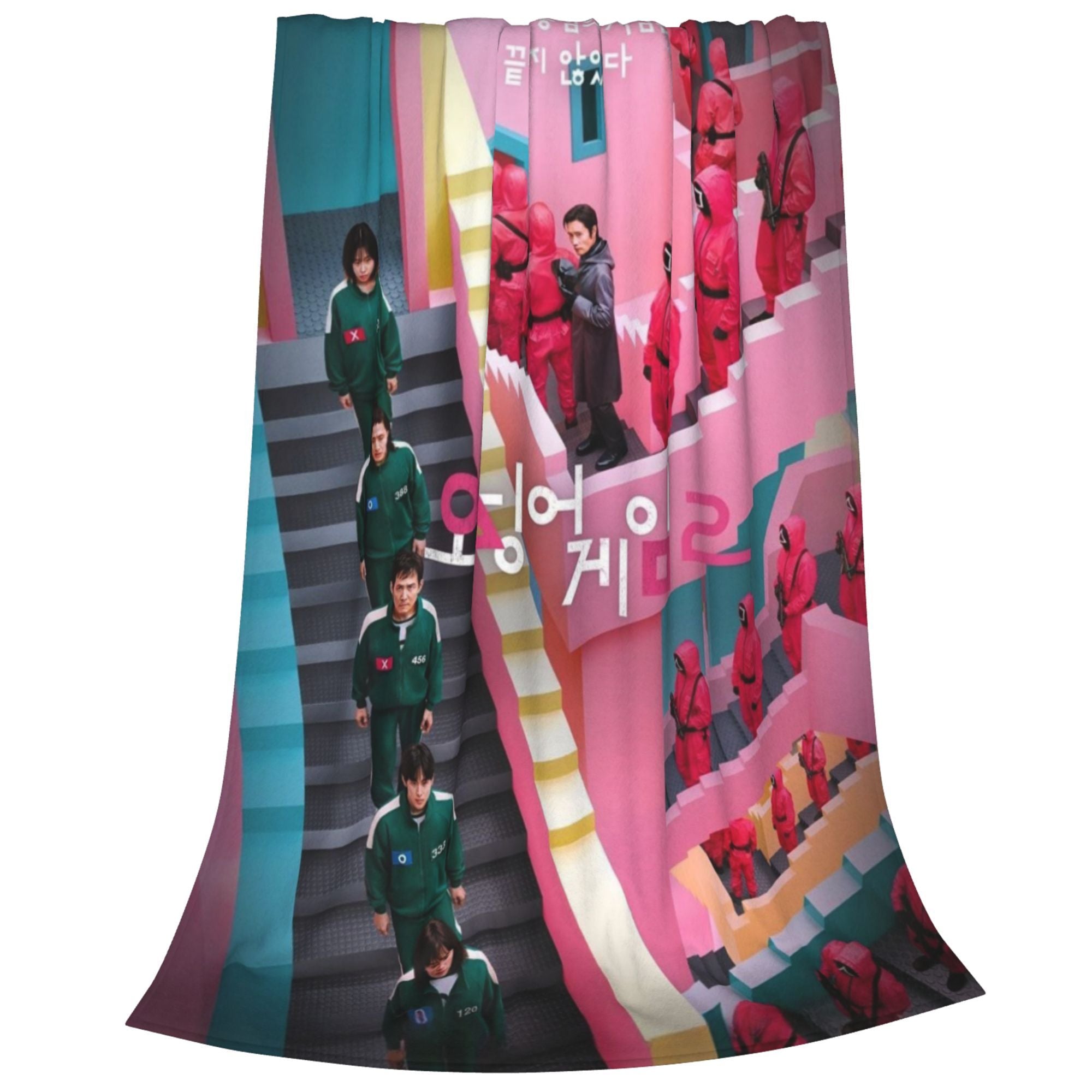 Flannel Throw Blanket Soft Warm Vibrant Colors Modern Design for Sofa Bed Camping