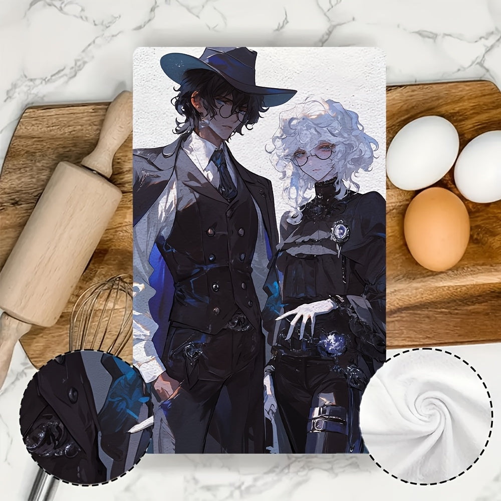 Set of 2 Ultra Soft Kitchen Towels 16x24 Inches Highly Absorbent Dish Hand Towels