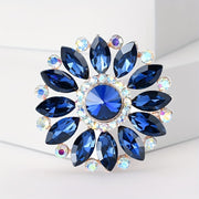 Rhinestone Brooch Pin with Colorful Flower Design for Men and Women Elegant Jewelry