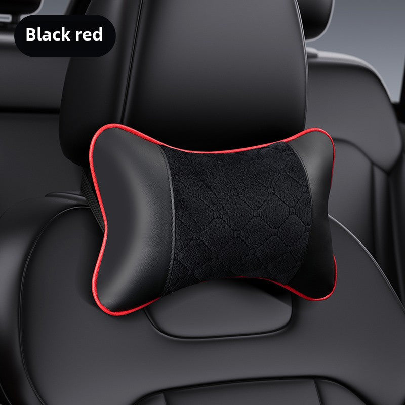 Juego de reposacabezas para asiento de coche de cuero y microfibra con almohadas para el cuello