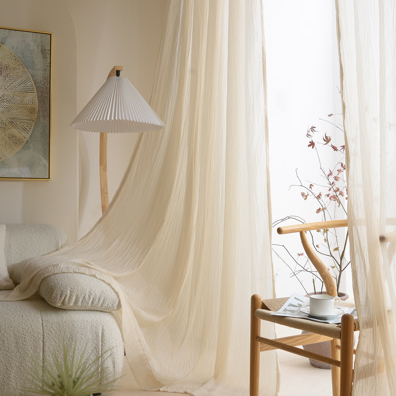 Velvet Sheer Curtain for Living Room Bedroom Kitchen Bathroom 70 Inch