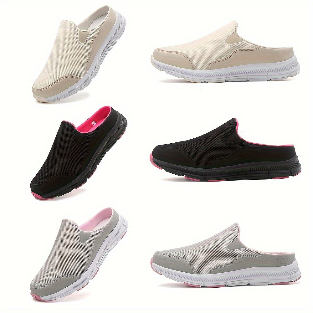 Women's Plus Size Slip-On Sneakers Breathable Mesh Lightweight Casual Shoes