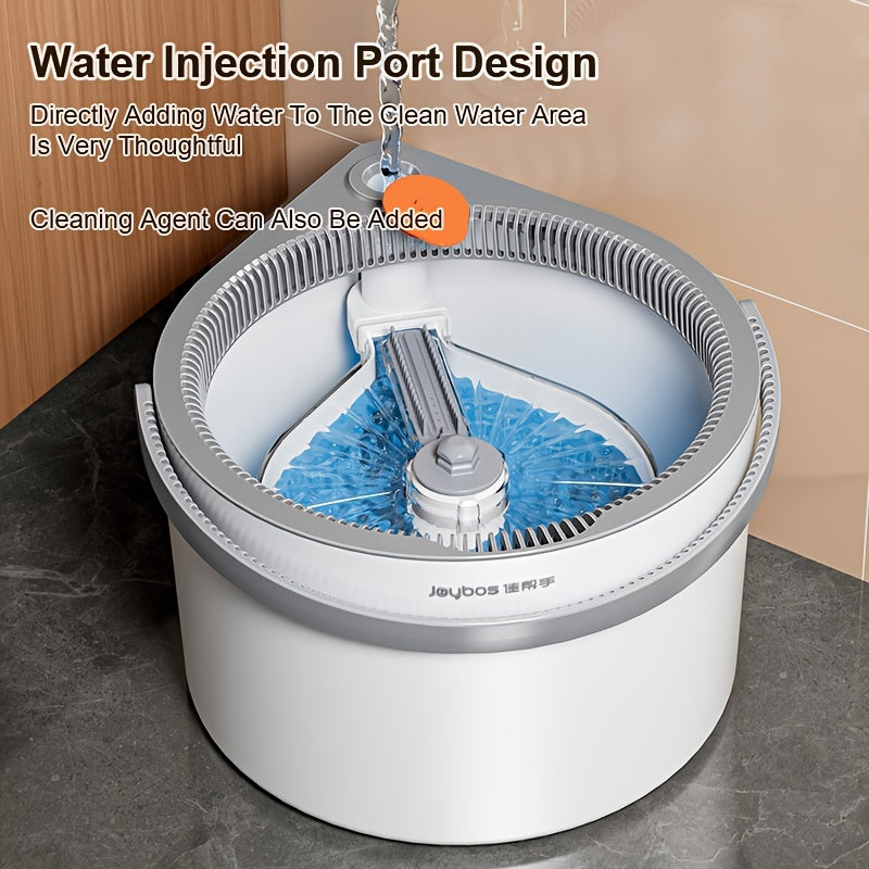 EasyClean qo'l bilan aylantiriladigan mopu va chelak to'plami - yashash xonasi, yotoqxona, hammom, hojatxona, oshxona uchun mos - elektr energiyasi talab qilinmaydi, plastikdan tayyorlangan