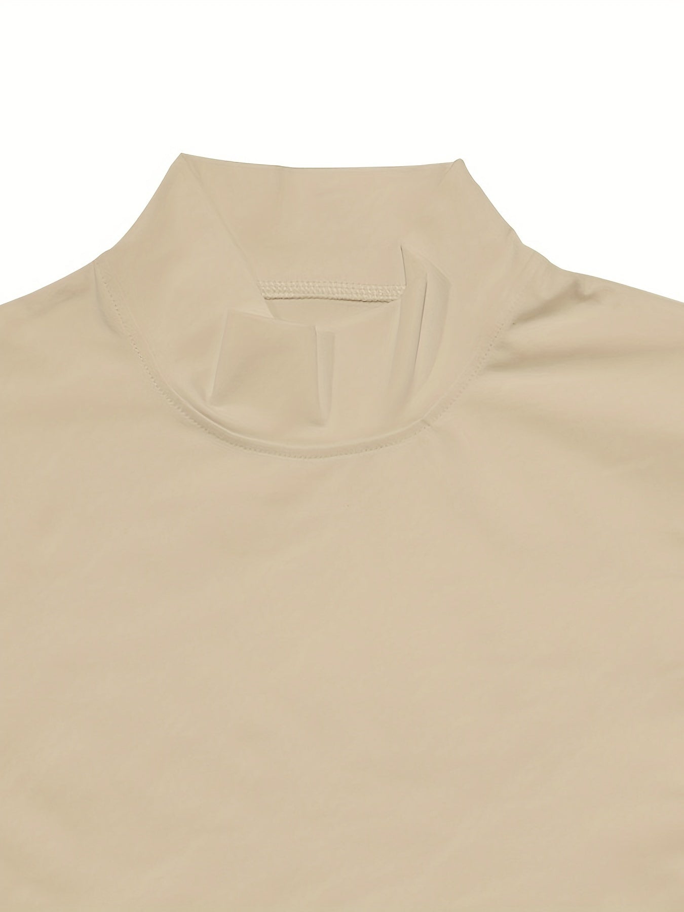 Camiseta deportiva de manga corta con cuello alto ajustado para hombre, ideal para verano y uso casual activo