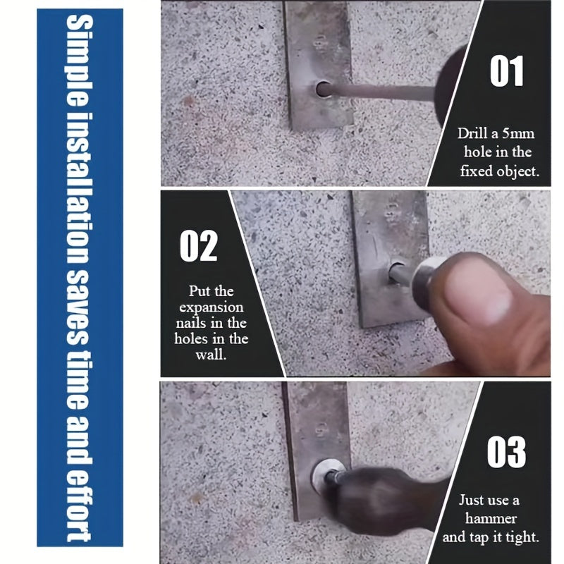 100 Pack Aluminum Alloy Knockout Rivets Hammer-In Push-In Expanders