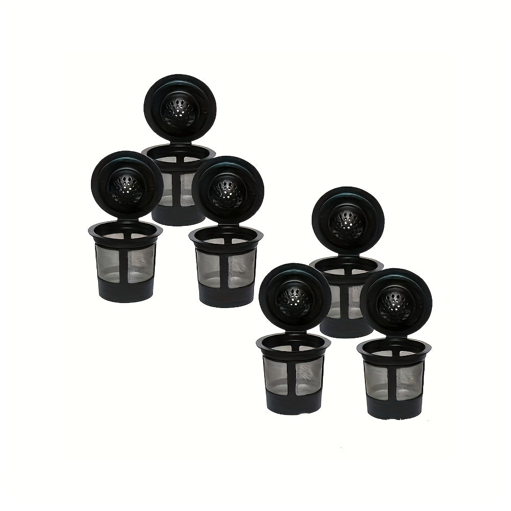 6pcs Reusable Coffee Pods with Filters Plastic Cups for Home and Office